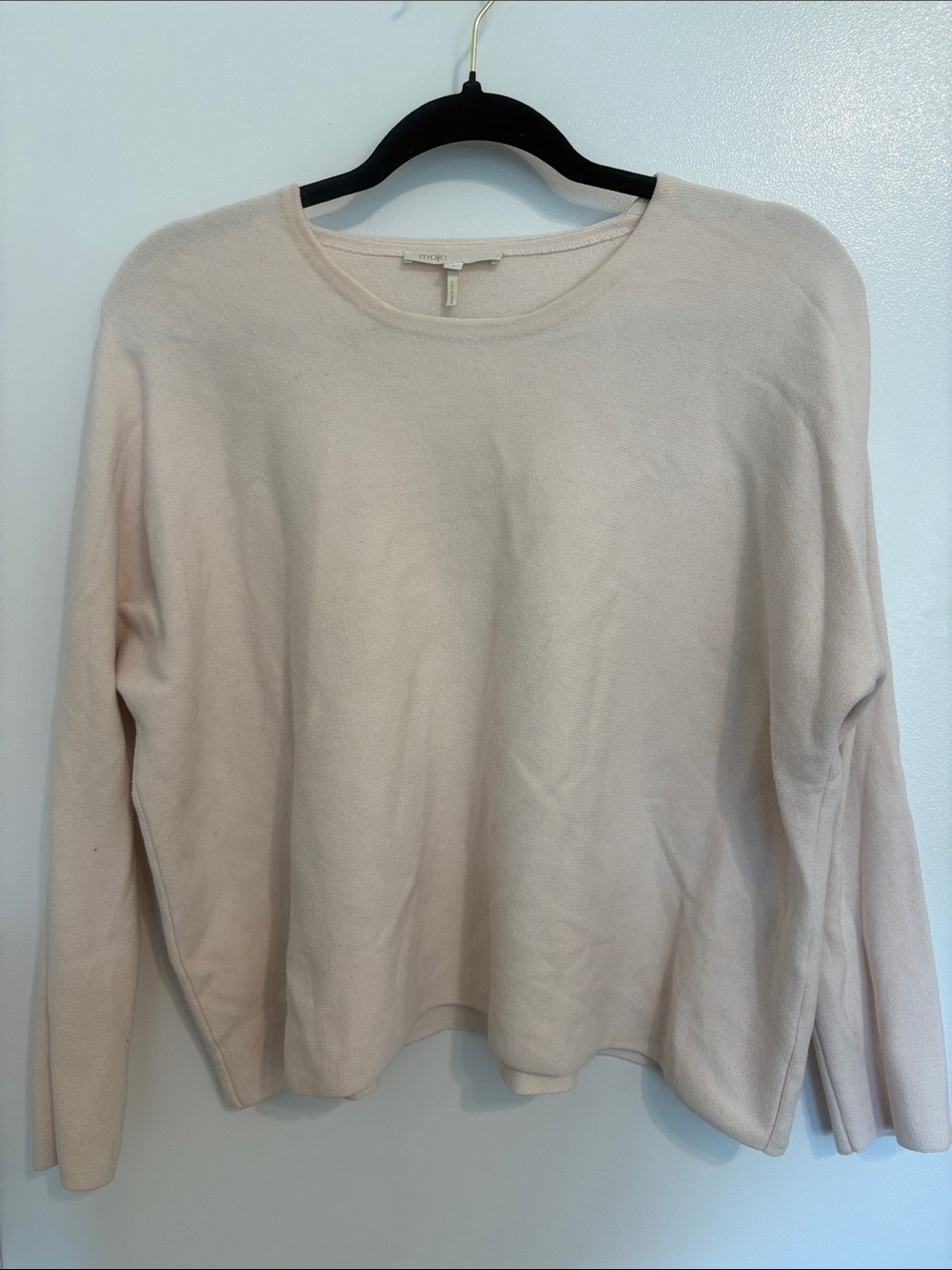 Maje Scoop Neck Sweater in Pale Pink
